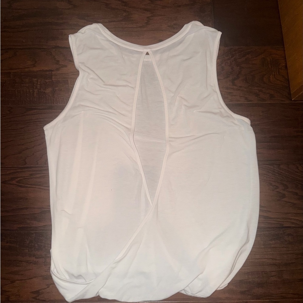 Athleta White Draped Sleeveless Top​​ - Picture 6 of 6